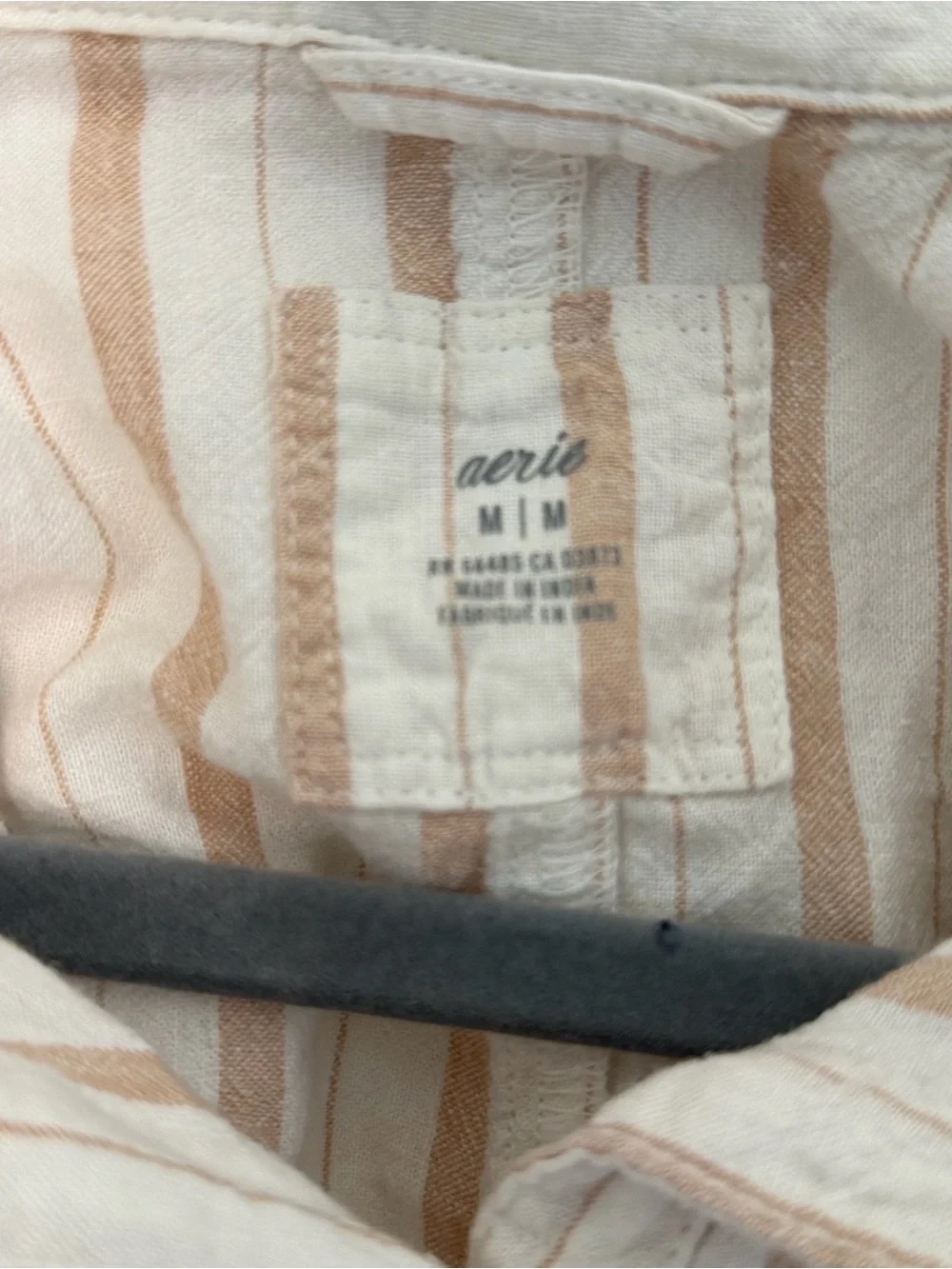 Aerie Striped Button-Up Shirt Beach cover shirt - Picture 3 of 5